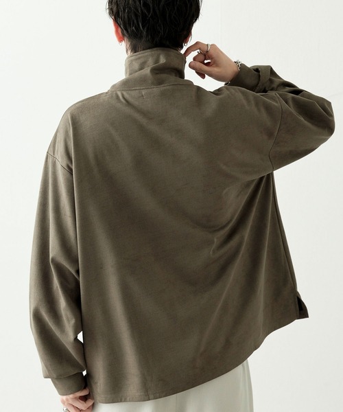 Anchor Smith（アンカー スミス）の「ハーフジップビッグカラー ルーズブラッシュドプルオーバー（スウェット・メンズ・アイボリー/ブラック/ブラウン/グレイッシュブルー/ライトグレー/ネイビー/グレイッシュベージュ/ダークグレー/ダークグリーン・L/M）」の22枚目の写真