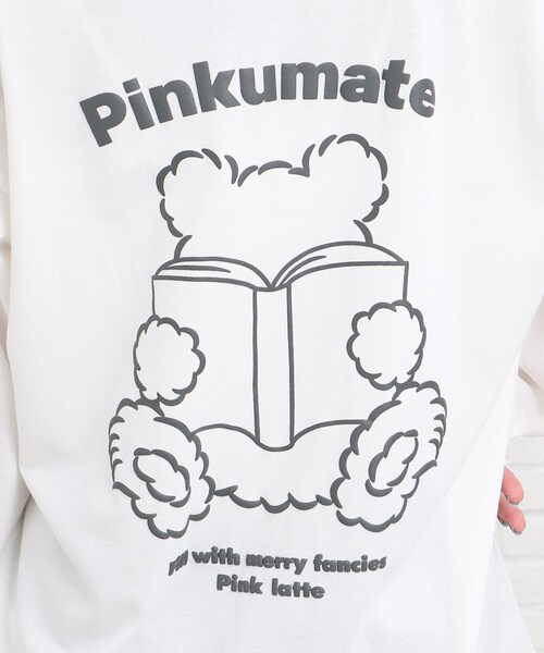 PINK-latte（ピンクラテ）の「◆【130cm/165cmサイズあり】ラテクマロンT（Tシャツ/カットソー・キッズ・ライトベージュ/ライトブルー/オフホワイト/チャコールグレー・02/13/14/15 /16）」の8枚目の写真