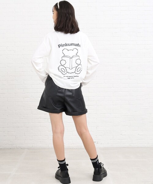 PINK-latte（ピンクラテ）の「◆【130cm/165cmサイズあり】ラテクマロンT（Tシャツ/カットソー・キッズ・ライトベージュ/ライトブルー/オフホワイト/チャコールグレー・02/13/14/15 /16）」の13枚目の写真