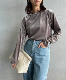 [Jf Ready Made/ジェイエフレディメイド] クルーネックベロアカットソー