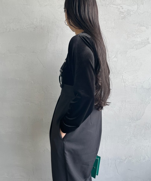 JF Ready Made（ジェイエフレディメイド）の「[Jf Ready Made/ジェイエフレディメイド] クルーネックベロアカットソー（Tシャツ/カットソー・レディース・ピンク/ブラック/グレー/イエロー・F）」の11枚目の写真