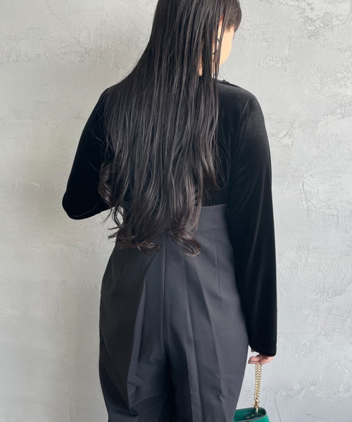JF Ready Made（ジェイエフレディメイド）の「[Jf Ready Made/ジェイエフレディメイド] クルーネックベロアカットソー（Tシャツ/カットソー・レディース・ピンク/ブラック/グレー/イエロー・F）」の12枚目の写真