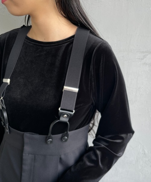 JF Ready Made（ジェイエフレディメイド）の「[Jf Ready Made/ジェイエフレディメイド] クルーネックベロアカットソー（Tシャツ/カットソー・レディース・ピンク/ブラック/グレー/イエロー・F）」の16枚目の写真