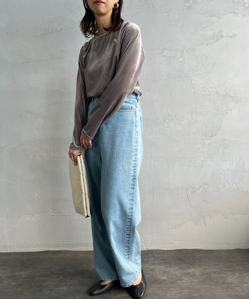 JF Ready Made（ジェイエフレディメイド）の「[Jf Ready Made/ジェイエフレディメイド] クルーネックベロアカットソー（Tシャツ/カットソー・レディース・ピンク/ブラック/グレー/イエロー・F）」の20枚目の写真