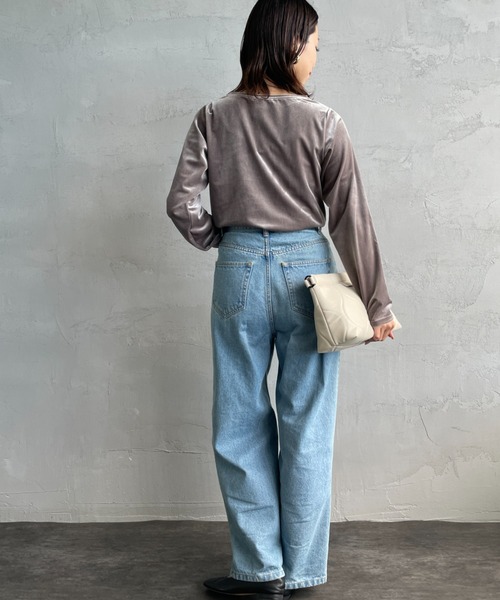 JF Ready Made（ジェイエフレディメイド）の「[Jf Ready Made/ジェイエフレディメイド] クルーネックベロアカットソー（Tシャツ/カットソー・レディース・ピンク/ブラック/グレー/イエロー・F）」の21枚目の写真
