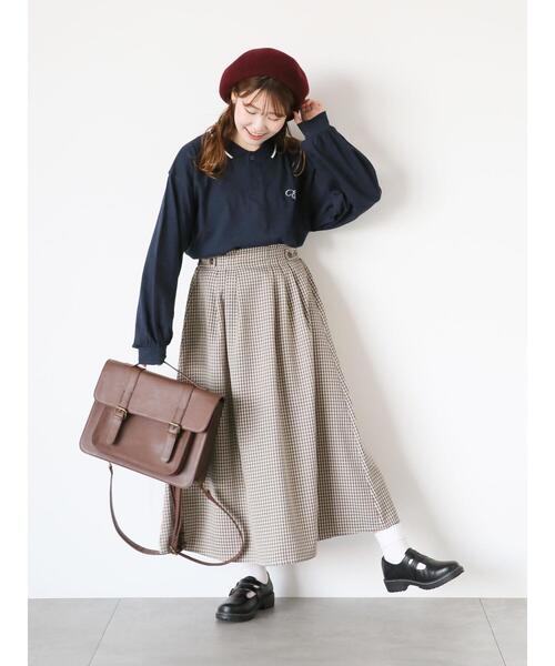 ehka sopo（エヘカソポ）の「ワンポイントポロシャツ（Tシャツ/カットソー・レディース・ネイビー/キナリ/グリーン・F）」の8枚目の写真