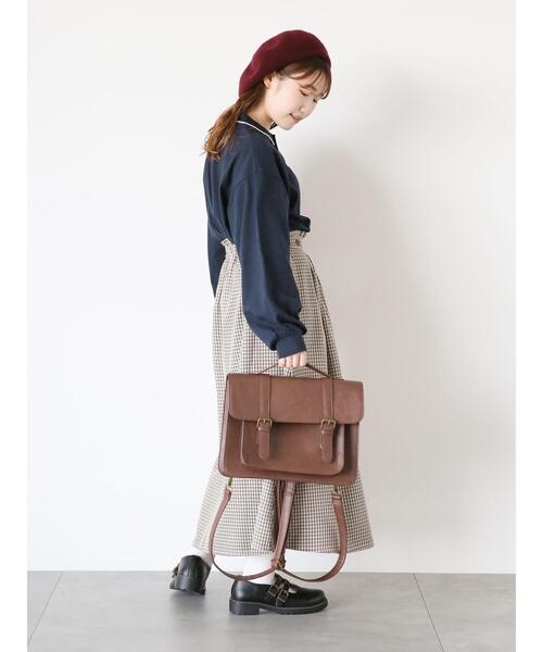 ehka sopo（エヘカソポ）の「ワンポイントポロシャツ（Tシャツ/カットソー・レディース・ネイビー/キナリ/グリーン・F）」の12枚目の写真