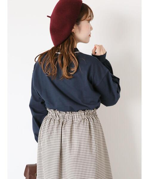 ehka sopo（エヘカソポ）の「ワンポイントポロシャツ（Tシャツ/カットソー・レディース・ネイビー/キナリ/グリーン・F）」の15枚目の写真