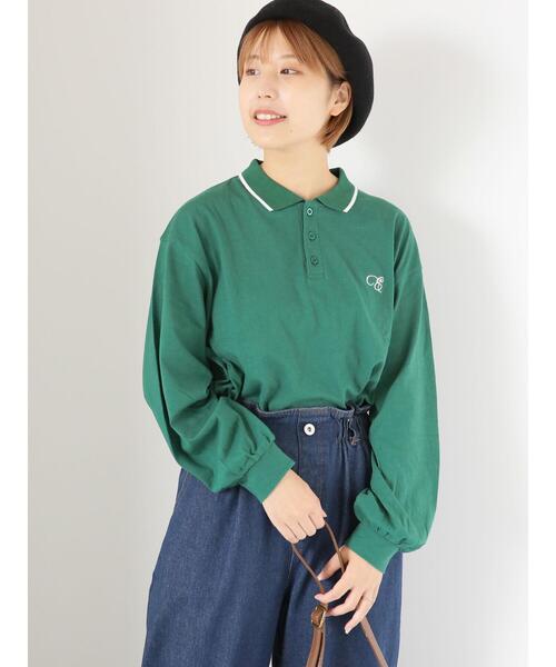ehka sopo（エヘカソポ）の「ワンポイントポロシャツ（Tシャツ/カットソー・レディース・ネイビー/キナリ/グリーン・F）」の19枚目の写真
