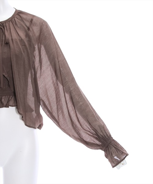 clear（クリア）の「リボンボレロブラウス＆キャミソールセット（カーディガン/ボレロ・レディース・ブラウン/ベージュ/ブラック/アイボリー・F）」の11枚目の写真