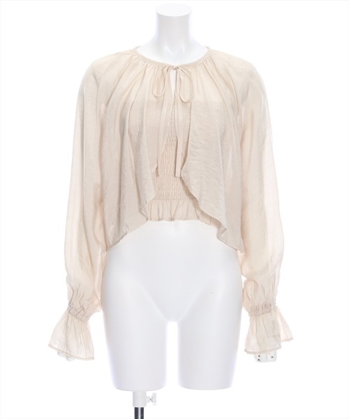 clear（クリア）の「リボンボレロブラウス＆キャミソールセット（カーディガン/ボレロ・レディース・ブラウン/ベージュ/ブラック/アイボリー・F）」の20枚目の写真