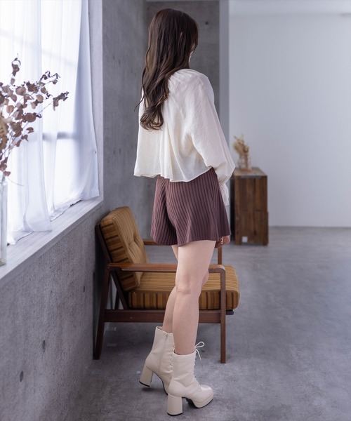 clear（クリア）の「リボンボレロブラウス＆キャミソールセット（カーディガン/ボレロ・レディース・ブラウン/ベージュ/ブラック/アイボリー・F）」の15枚目の写真