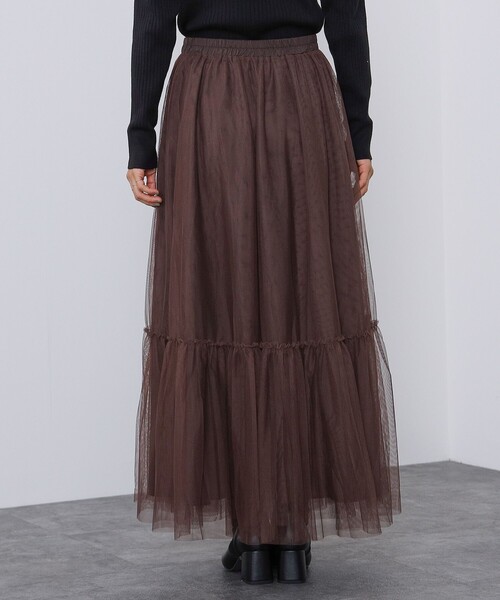 BEAMS HEART（ビームスハート）の「BEAMS HEART / チュール ロングスカート（スカート・レディース・ブラック/ブラウン・FREE）」の12枚目の写真