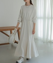 Bab | 【低身長向けサイズあり】ウエストドロストマーメイドスウェットワンピース(ワンピース)