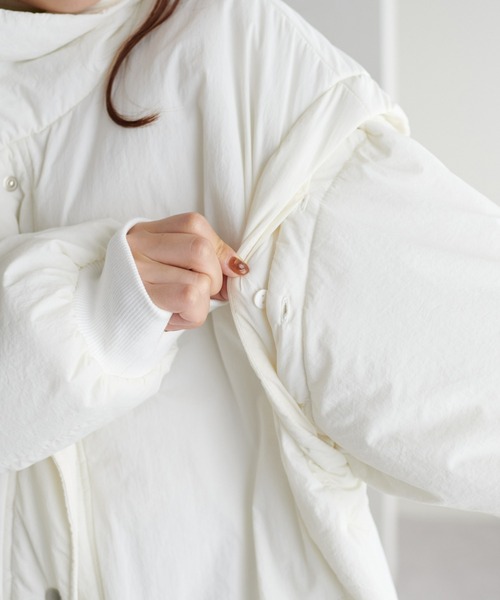 DISCOAT（ディスコート）の「【WEB限定】袖取り外し中綿ブルゾン（ダウンジャケット/コート・レディース・アイボリー/ブラック・MEDIUM）」の21枚目の写真