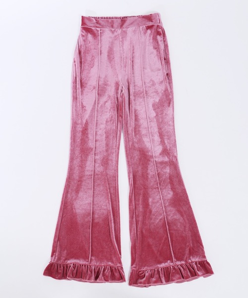 WC（ダブル シー）の「【EC限定】ベロアフリルフレアパンツ（その他パンツ・レディース・グリーン/ピンク/ブラック・FREE）」の12枚目の写真