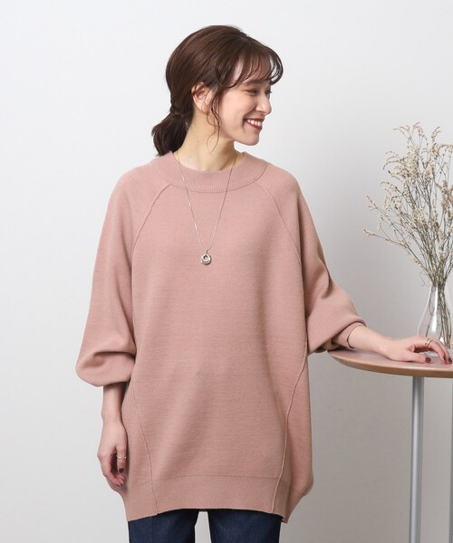 SHOO・LA・RUE(シューラルー)の「◆【体型カバー】ビッグシルエット なめらか ドルマンニット(ニット/セーター・レディース・ベージュ/アイボリー/グリーン系/ピンク系/チャコールグレー・00)」の5枚目の写真