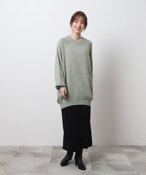 SHOO・LA・RUE(シューラルー)の「◆【体型カバー】ビッグシルエット なめらか ドルマンニット(ニット/セーター・レディース・ベージュ/アイボリー/グリーン系/ピンク系/チャコールグレー・00)」の12枚目の写真