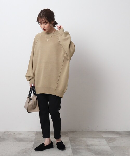 SHOO・LA・RUE(シューラルー)の「◆【体型カバー】ビッグシルエット なめらか ドルマンニット(ニット/セーター・レディース・ベージュ/アイボリー/グリーン系/ピンク系/チャコールグレー・00)」の15枚目の写真