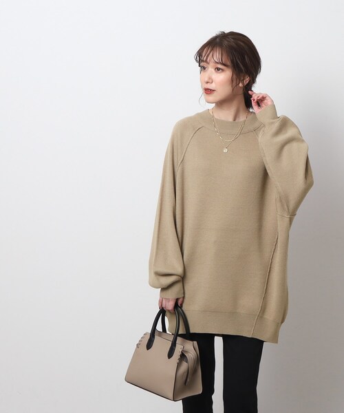 SHOO・LA・RUE(シューラルー)の「◆【体型カバー】ビッグシルエット なめらか ドルマンニット(ニット/セーター・レディース・ベージュ/アイボリー/グリーン系/ピンク系/チャコールグレー・00)」の16枚目の写真