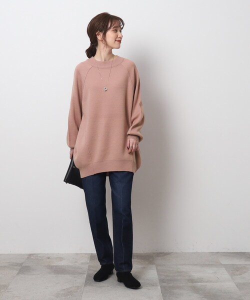 SHOO・LA・RUE(シューラルー)の「◆【体型カバー】ビッグシルエット なめらか ドルマンニット(ニット/セーター・レディース・ベージュ/アイボリー/グリーン系/ピンク系/チャコールグレー・00)」の18枚目の写真