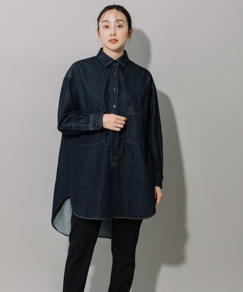 Munich（ミューニック）の「10ozスラブデニムシャツ（シャツ/ブラウス・レディース・キナリ/ブルー/ネイビー・FREE）」の21枚目の写真