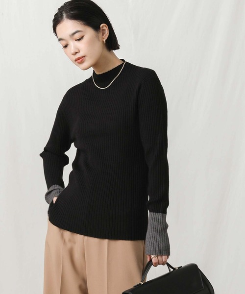 Gready Brilliant（グレディブリリアン）の「リブボトルＮ袖バイカラーニット（ニット/セーター・レディース・アイボリー/ブラック/トップグレー・FREE）」の15枚目の写真