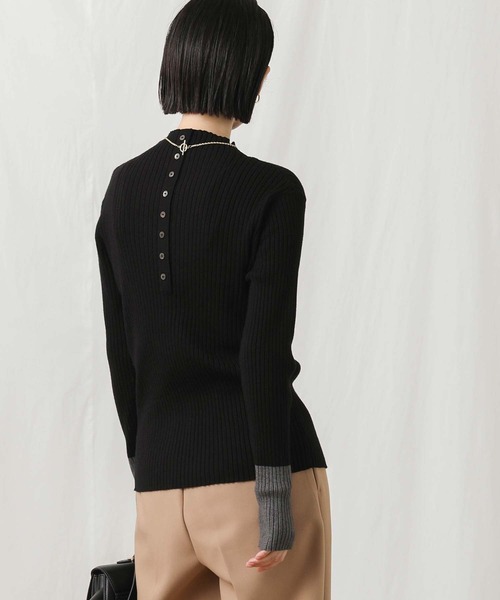 Gready Brilliant（グレディブリリアン）の「リブボトルＮ袖バイカラーニット（ニット/セーター・レディース・アイボリー/ブラック/トップグレー・FREE）」の17枚目の写真