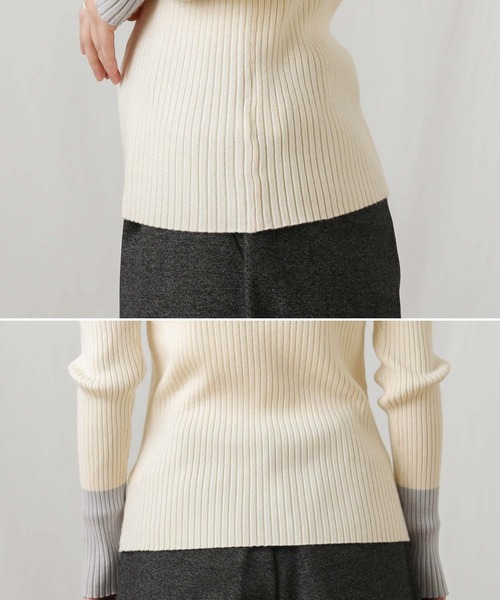 セール】リブボトルN袖バイカラーニット（ニット/セーター）｜Gready