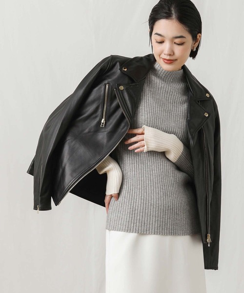 Gready Brilliant（グレディブリリアン）の「リブボトルＮ袖バイカラーニット（ニット/セーター・レディース・アイボリー/ブラック/トップグレー・FREE）」の11枚目の写真