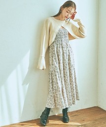 mysty woman | ショートニット柄キャミワンピ　988025(ワンピース)