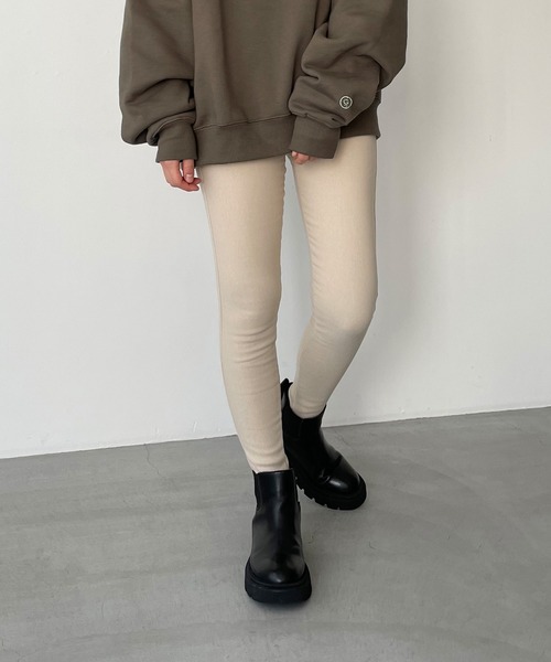 CANAL JEAN（キャナルジーン）の「El mar　あったかスキニーパンツ（その他パンツ・レディース・ブラック/ベージュ・SMALL/MEDIUM）」の2枚目の写真