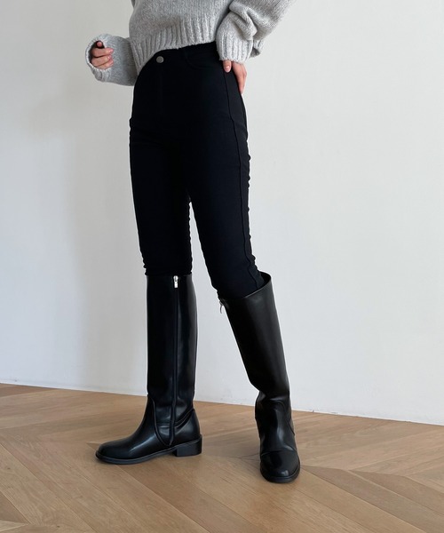 CANAL JEAN（キャナルジーン）の「El mar　あったかスキニーパンツ（その他パンツ・レディース・ブラック/ベージュ・SMALL/MEDIUM）」の6枚目の写真