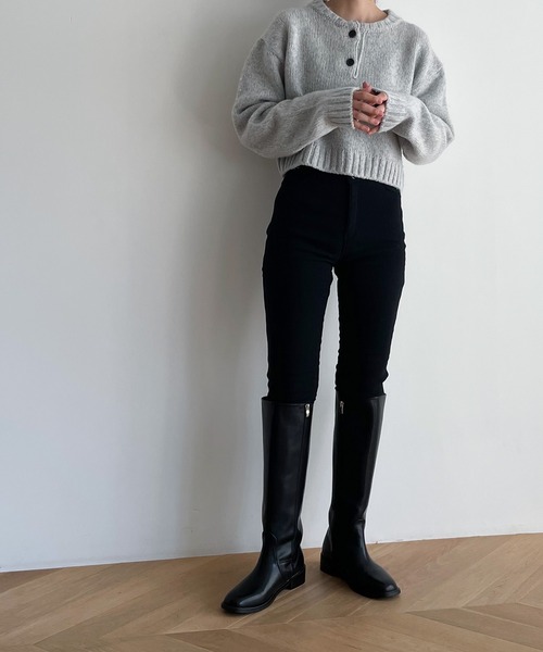 CANAL JEAN（キャナルジーン）の「El mar　あったかスキニーパンツ（その他パンツ・レディース・ブラック/ベージュ・SMALL/MEDIUM）」の7枚目の写真