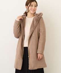 NICOLE white | ファー付きフード２WAYコート／スエードボンディング(その他アウター)