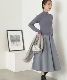 N.(N. Natural Beauty Basic) | ◆バックパールボタンドッキングワンピース(ワンピース)