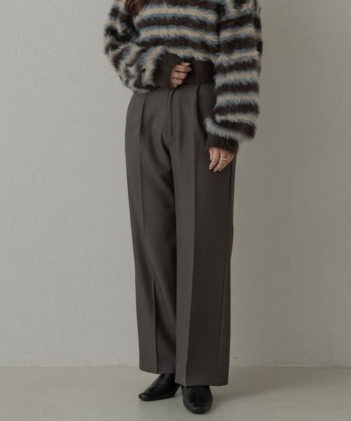 Ambre Neige（アンブルネージュ）の「折り返しストレートパンツ／【WEB/EC限定商品】（スラックス・レディース・チャコールグレー/ダークブラウン・FREE）」の15枚目の写真