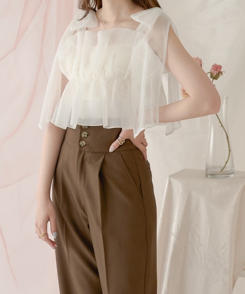 Ambre Neige（アンブルネージュ）の「折り返しストレートパンツ／【WEB/EC限定商品】（スラックス・レディース・チャコールグレー/ダークブラウン・FREE）」の22枚目の写真