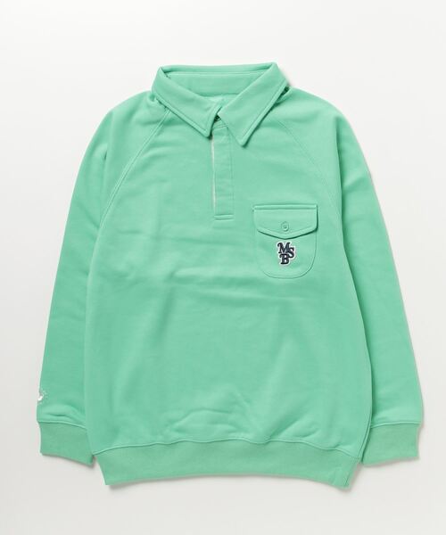 My sugar Babe(マイシュガーベイブ)の「MSB patch logo sweat polo shirt(スウェット・メンズ・ブルー/グレー/グリーン/アイボリー・LARGE/MEDIUM)」の4枚目の写真