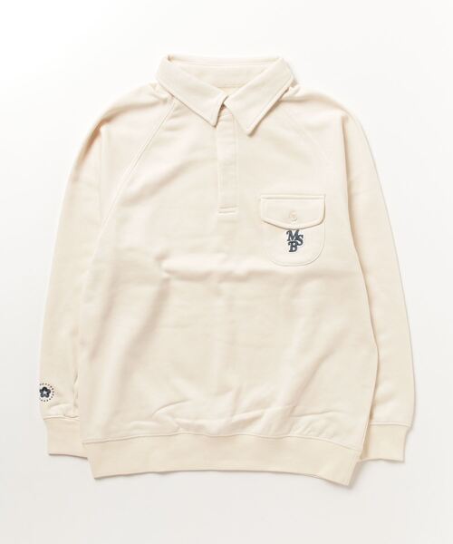 My sugar Babe(マイシュガーベイブ)の「MSB patch logo sweat polo shirt(スウェット・メンズ・ブルー/グレー/グリーン/アイボリー・LARGE/MEDIUM)」の2枚目の写真