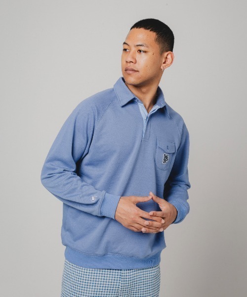 My sugar Babe(マイシュガーベイブ)の「MSB patch logo sweat polo shirt(スウェット・メンズ・ブルー/グレー/グリーン/アイボリー・LARGE/MEDIUM)」の10枚目の写真
