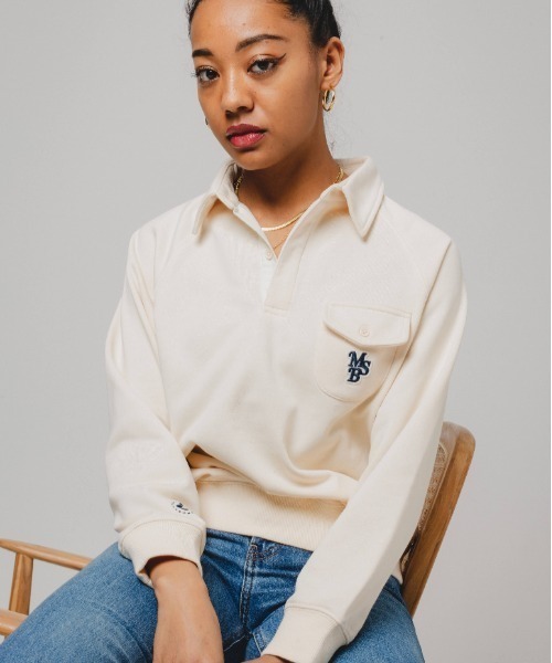 My sugar Babe(マイシュガーベイブ)の「MSB patch logo sweat polo shirt(スウェット・メンズ・ブルー/グレー/グリーン/アイボリー・LARGE/MEDIUM)」の11枚目の写真