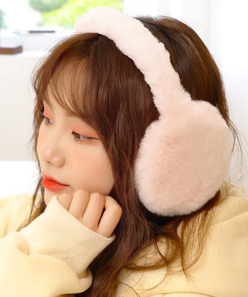 セール】【折りたたみOK】ふんわりあったか フェイクファー イヤーマフ