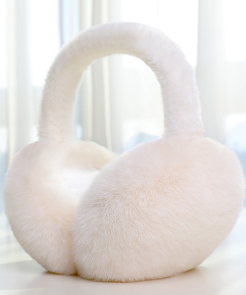 セール】【折りたたみOK】ふんわりあったか フェイクファー イヤーマフ