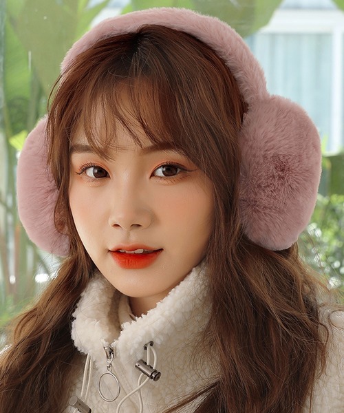 折りたたみOK】ふんわりあったか フェイクファー イヤーマフ 耳当て