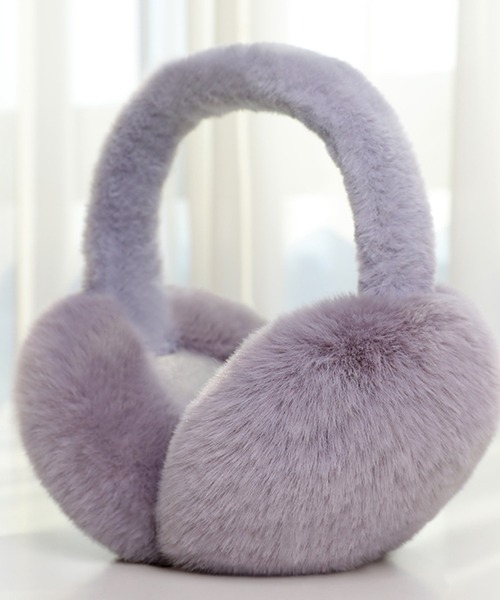 即購可　完売FUZZYKON 灰色　y2kファーイヤーマフ　耳当て 折りたたみOK】ふんわりあったか フェイクファー イヤーマフ 耳当て