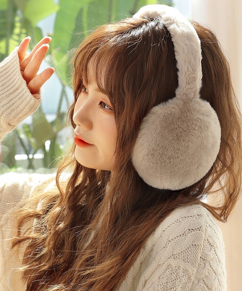 Drawerドゥロワー ★ファーイヤーマフ★新品未使用 FURLA 耳当て イヤーマフ イヤーマフラー ”ハート” フェイクファー