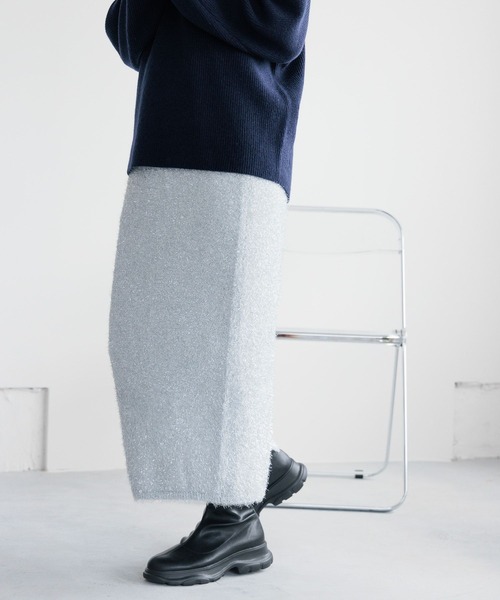 LEPSIM(レプシィム)の「7ゲージラメニットスカート 987328(スカート・レディース・シルバー/ピンク/ブラック・FREE)」の10枚目の写真