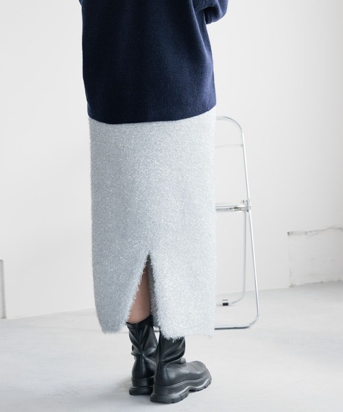 LEPSIM(レプシィム)の「7ゲージラメニットスカート 987328(スカート・レディース・シルバー/ピンク/ブラック・FREE)」の12枚目の写真