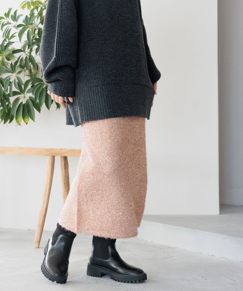 LEPSIM(レプシィム)の「7ゲージラメニットスカート 987328(スカート・レディース・シルバー/ピンク/ブラック・FREE)」の16枚目の写真